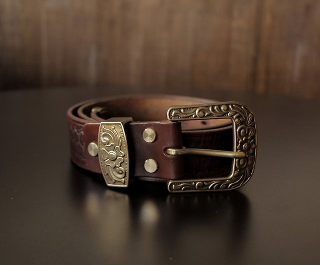 Handmade Women's Western Belt Cowgirl Leather Belt Gift -  Israel