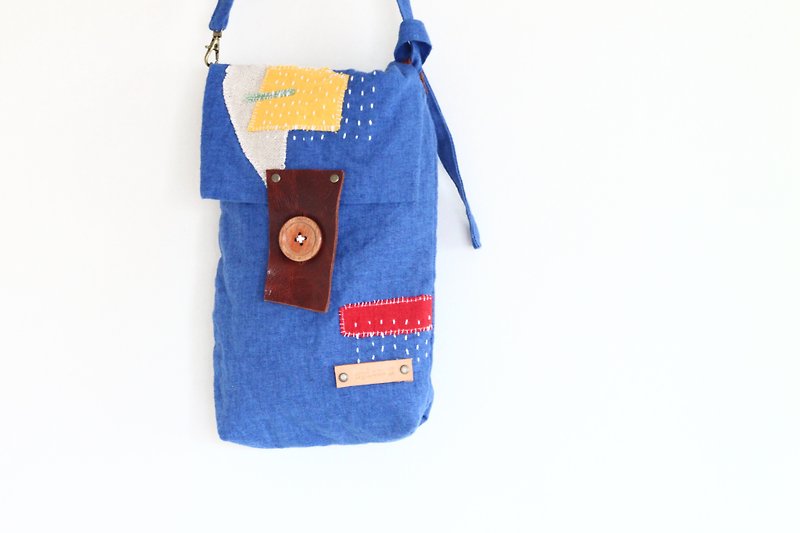Collage Pochette Blue zoo - Messenger Bags & Sling Bags - Cotton & Hemp Blue