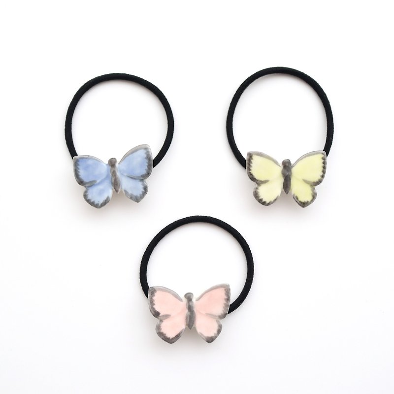 Butterfly hair tie - 髮飾 - 瓷 藍色