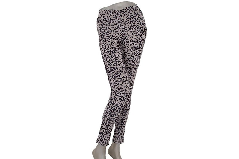 Comfort is good and reputation! Leopard pattern stretch leggings Long Pants - Women's Pants - Other Materials Gray