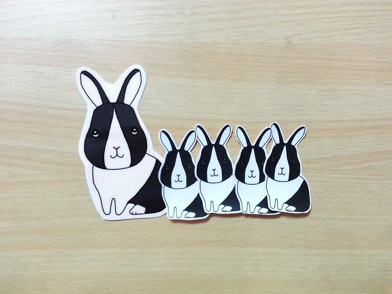 Black and white dodge rabbit sticker - Stickers - Paper 