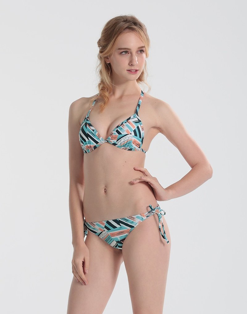 Haolang urban geometric bikini top/Bikini TOP - ชุดว่ายน้ำผู้หญิง - เส้นใยสังเคราะห์ 