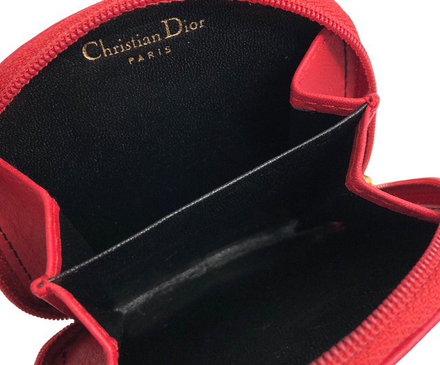 美品 Christian Dior コインケース CD ロゴ レッド 希少 美品 Christian Dior コインケース CD ロゴ レッド 希少 美品