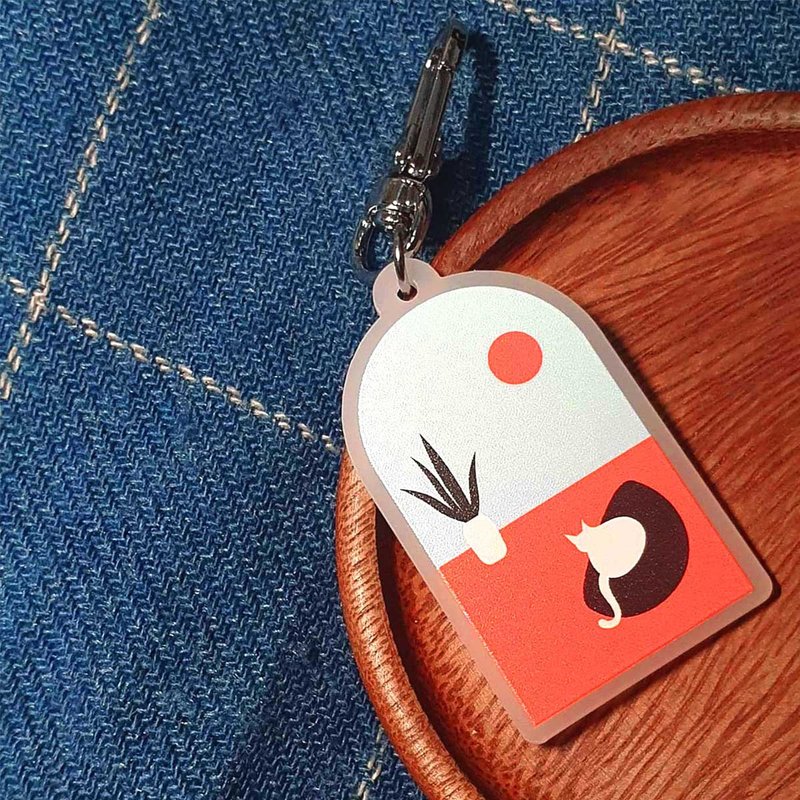 Keychain | Vn Cat01 - 鑰匙圈/鑰匙包 - 紙 橘色