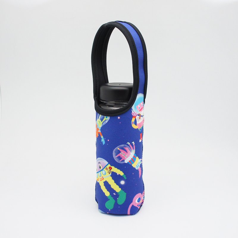 BLR Water Bottle Tote A Monster A Day [ Cosmic Ｍonster ] TC29 - Beverage Holders & Bags - Polyester Blue
