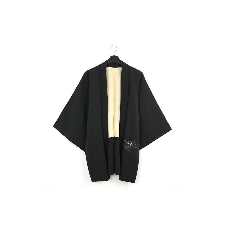 Back to Green-Japan brought back feather weaving embroidery fan /vintage kimono - Women's Casual & Functional Jackets - Silk 