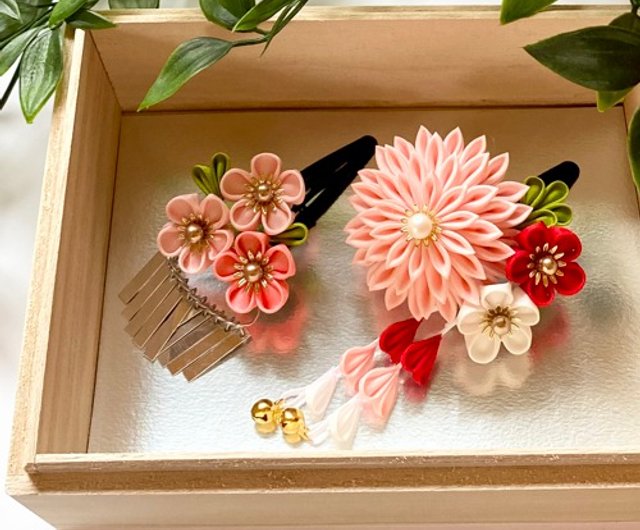 つまみ細工】桜の髪飾り③ （ブランド購入サイト つまみ細工