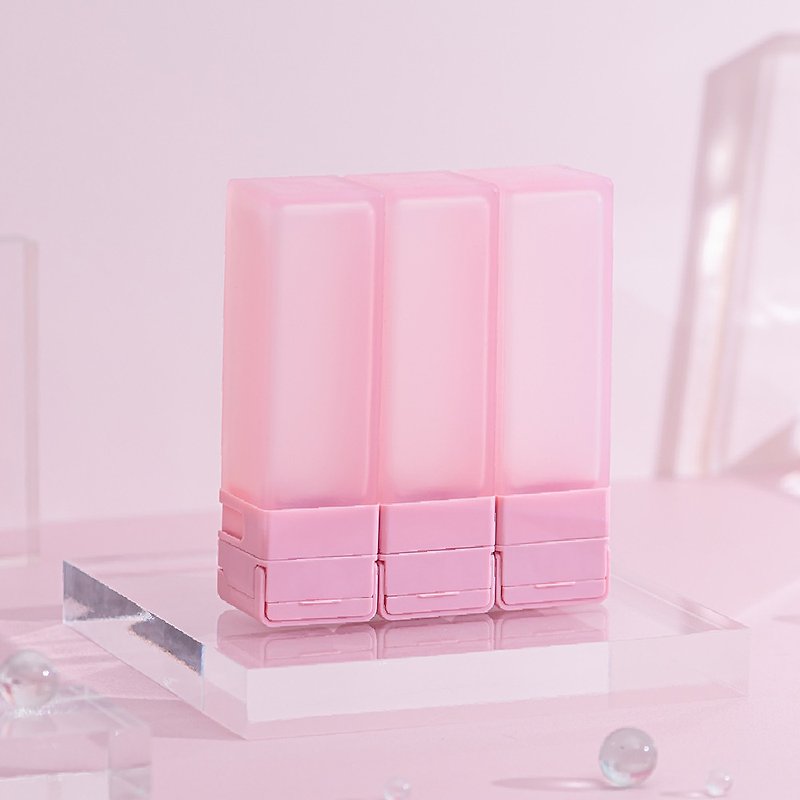 Suzzi CUBIC Travel Bottle-Pink-L 100ml-Three Piece Travel Set - Storage - Silicone Pink