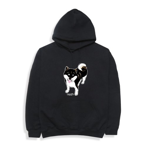 TinyRiceBalls 小飯糰 Shiba Inu Hoodie 小飯糰 笑笑黑柴 內磨毛暖暖帽T
