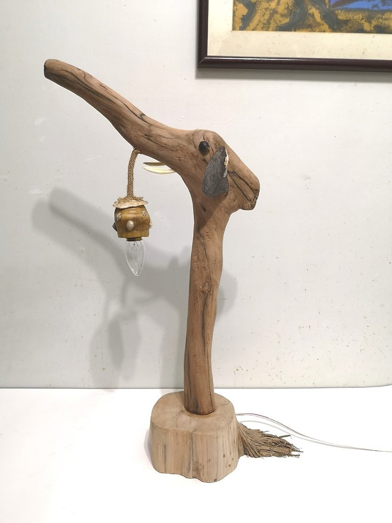 -Little Elephant- Standing lamp, desk lamp, driftwood lamp, night lamp, atmosphere lamp, styling lamp - Lighting - Wood Brown
