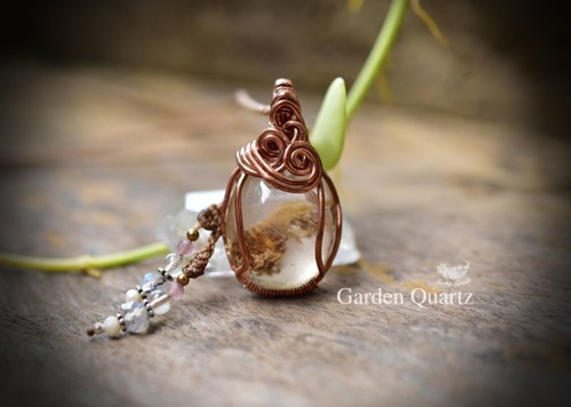 Moving plant vines★wire wrapping★Garden quartz necklace 762 - สร้อยคอ - เครื่องเพชรพลอย 