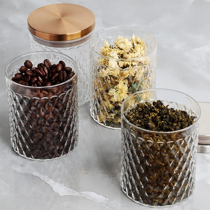 璀璨永恆儲存罐(310ml) - 茶具/茶杯 - 玻璃 金色