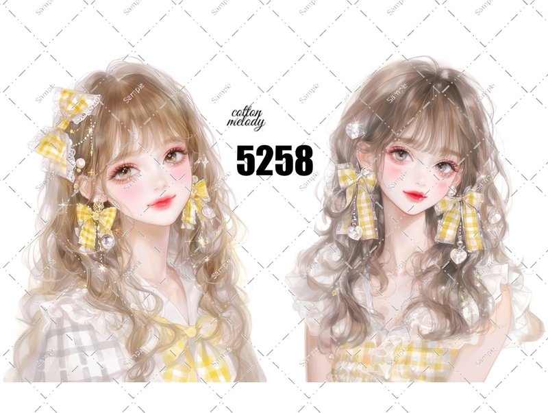 original sticker no.5258 人物ステッカー オリジナルステッカー オリジナル人物ステッカー 装飾ステッカー cotton melody - 貼紙 - 紙 