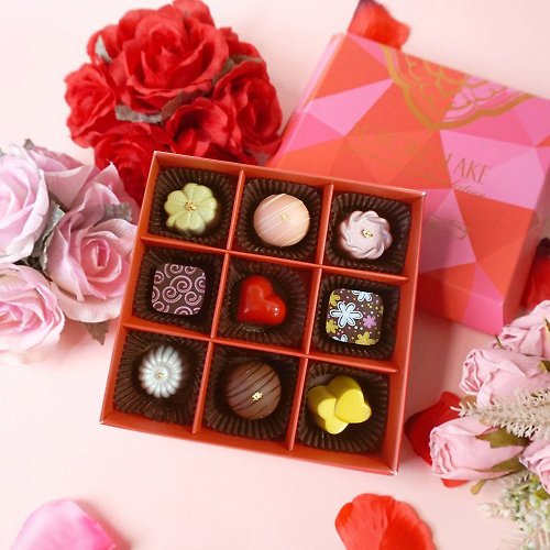 巧克力雲莊 法式甜心繽紛禮盒-手工含餡巧克力(白色情人節禮物)