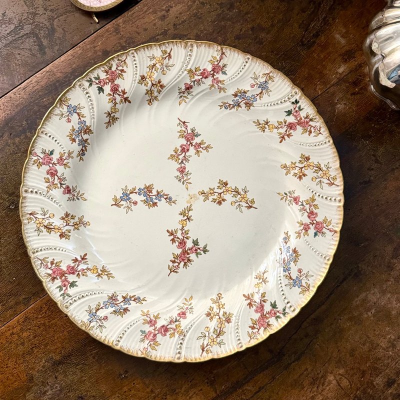 50667- 絕美稀有法國古董Sarreguemines LOUIS XV路易15系列31cm - 盤子/餐盤/盤架 - 瓷 