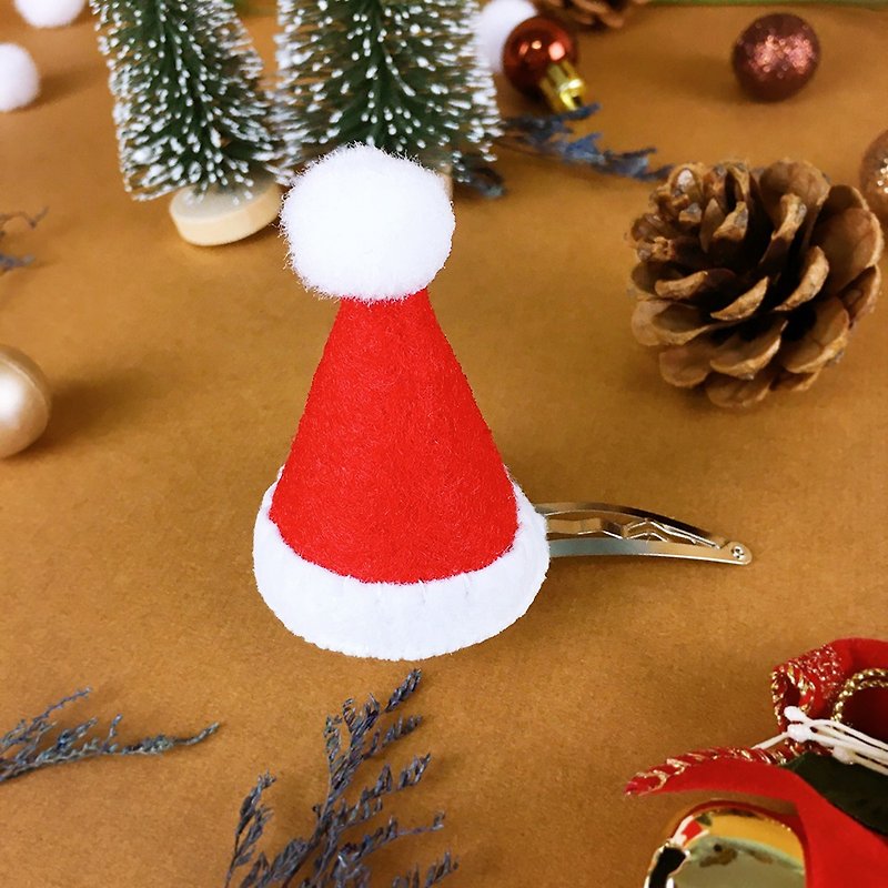 【クリスマスギフトボックス】クリスマスハットヘアピン立体ヘアアクセサリー - ヘアアクセサリー - ポリエステル レッド