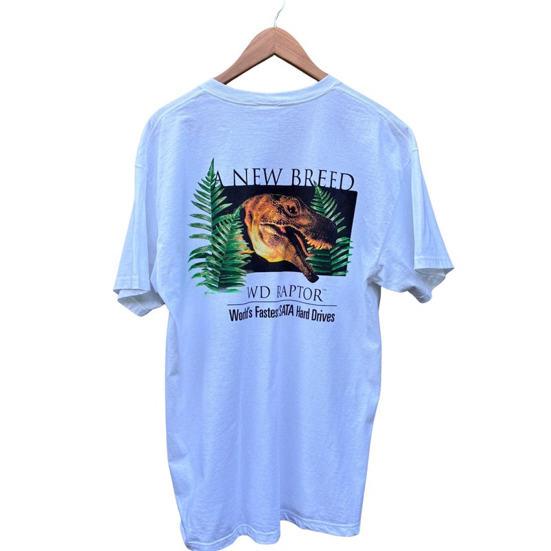 Vintage 00s western Digital New Breed WD Raptor  Fast SATA Hard drive  T Shirt - 男 T 恤 - 棉．麻 白色