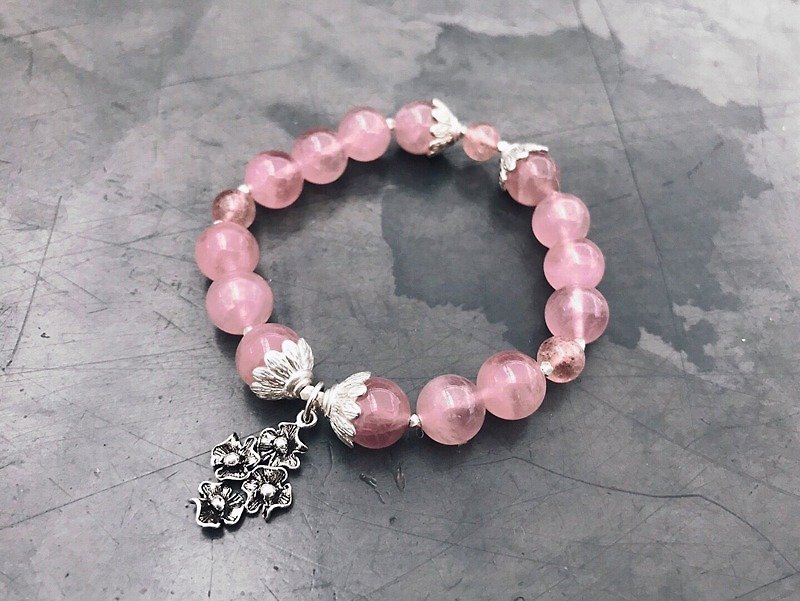 [Ofelia.] Natural Stone Series - Natural Madagascar Pink Crystal Design Bracelet (Unique Only One) [J105-Tyene] - Bracelets - Gemstone Pink