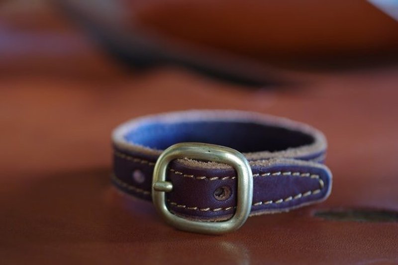 wash processing Nume leather bracelet - Bracelets - Genuine Leather Brown