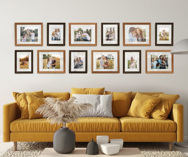 Picture frame set constructor Custom photo collage Rustic gallery wall frames - 相框/畫框 - 木頭 多色
