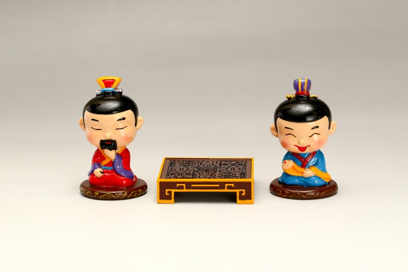 河北博物院 | 六博棋盤系列 Q版擺件 人偶棋盤套裝 - 公仔/玩偶 - 樹脂 