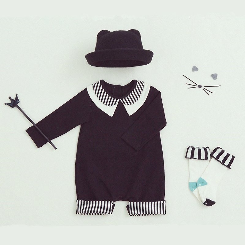 Good day blossoming / Happy Prince little magician Baby Gift Set (Romper + hat + socks) in Korea - Baby Gift Sets - Cotton & Hemp Black