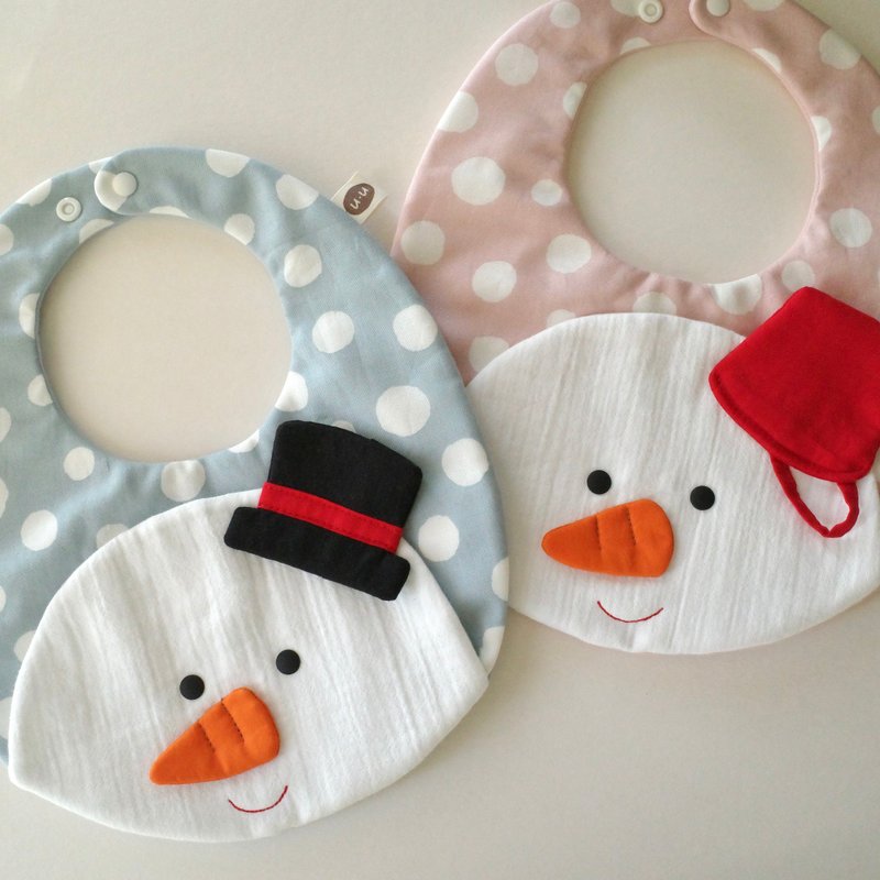 Christmas bib. Snowman style - Bibs - Cotton & Hemp 