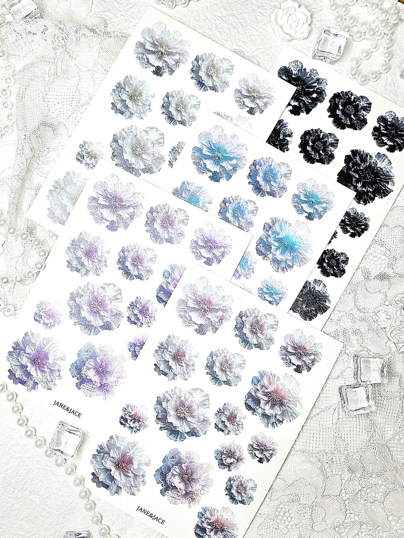 Lovely lace flower paper - 貼紙 - 紙 
