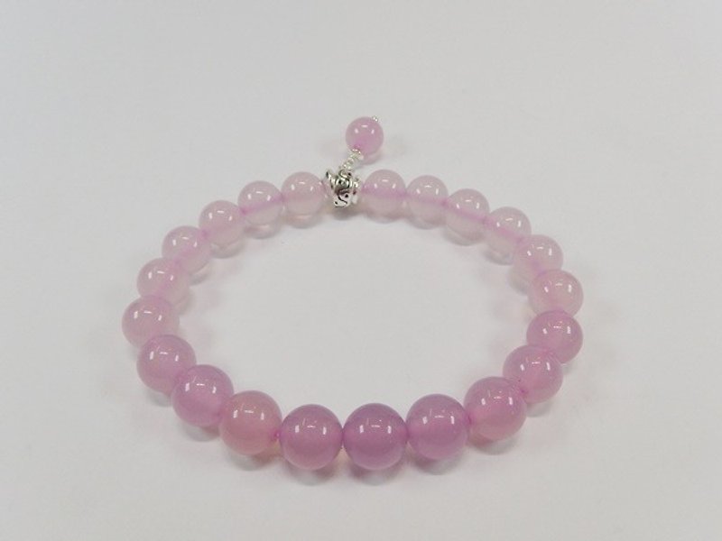 Love is eternal - high-quality translucent natural pink purple chalcedony + pink chalcedony handmade silver 錬 Hong Kong original design - Bracelets - Gemstone Pink