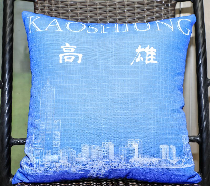 Taiwan City Series Design Pillow-Kaohsiung - หมอน - วัสดุอื่นๆ สีน้ำเงิน