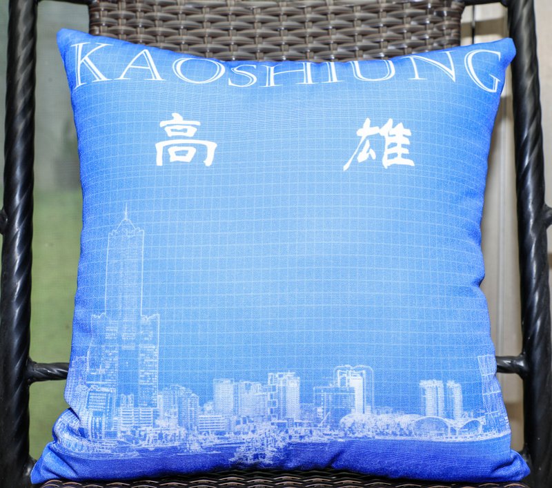 台灣城市系列設計抱枕-高雄 - 枕頭/抱枕 - 其他材質 藍色