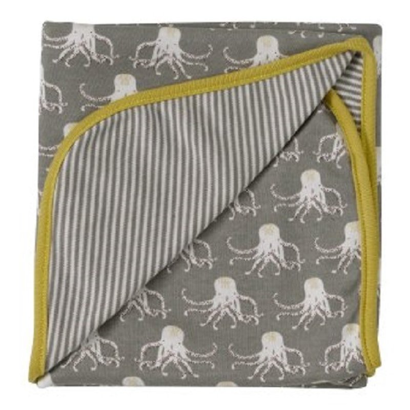 100% organic cotton small octopus baby towel British limited production - Baby Gift Sets - Cotton & Hemp Gray