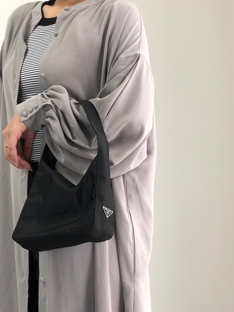 【 日本直送　名牌中古包 】PRADA プラダ ハンドバッグ ブラック トライアングルロゴ ナイロン アシメントリー ミニバッグ vintage 5aczat - 手提包/手提袋 - 尼龍 黑色