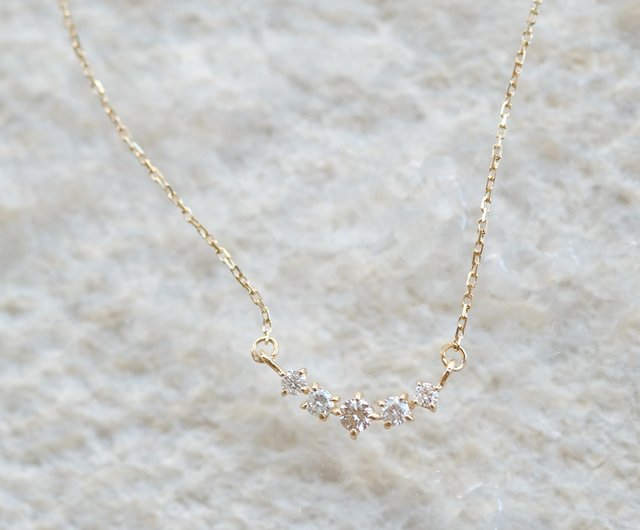 Dainty 10k genuine diamond shops necklace