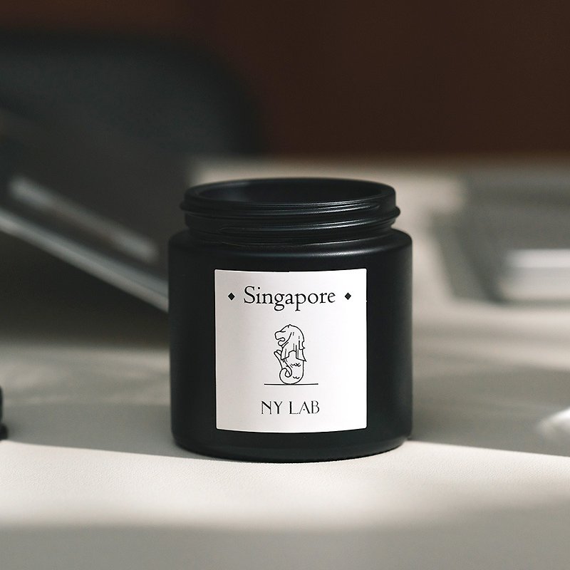 [NY LAB New York Laboratory] Mist texture handmade scented candle-Singapore Lemon 3.5oz - เทียน/เชิงเทียน - วัสดุอื่นๆ สีดำ