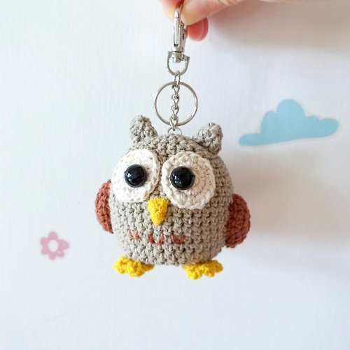Owl keyring charm with tape measure - Shop Poching Handmade Studio  Keychains - Pinkoi