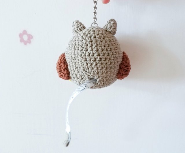 Owl keyring charm with tape measure - Shop Poching Handmade Studio  Keychains - Pinkoi