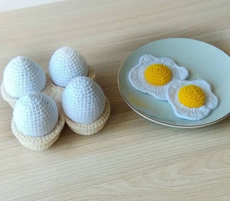 Crochet food egg, Baby Toys for Kitchen - Kids' Toys - Cotton & Hemp 