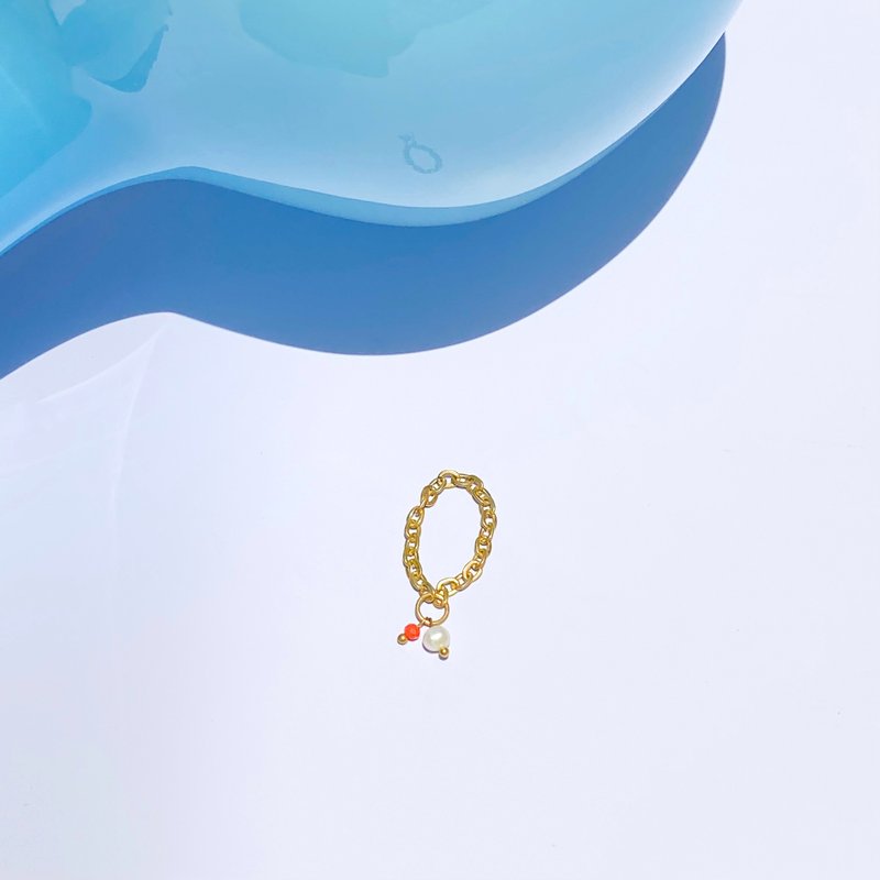 Ring Mela Fresh Water Pearl - 戒指 - 水晶 金色