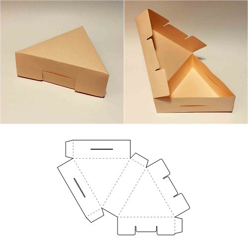 JustGreatPrintables Triangle box template, triangle gift box, cake slice box, pizza slice box, PDF