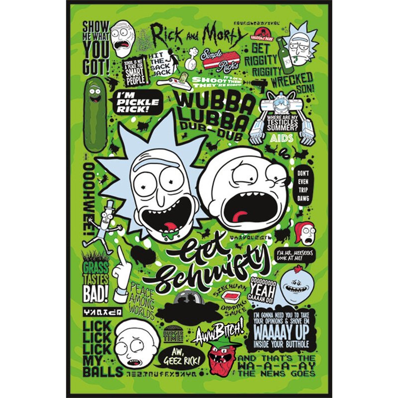 【瑞克和莫蒂】(Quotes) - 英國進口海報 Rick and Morty - 海報/掛畫/掛布 - 其他材質 綠色
