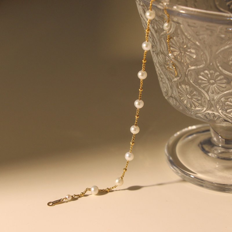 14KGF Freshwater Pearl Bracelet | Delicate Fine Jewelry - สร้อยข้อมือ - ไข่มุก หลากหลายสี