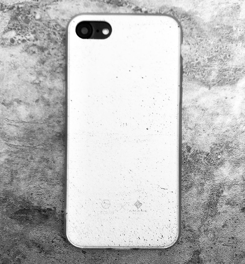 Pure white cement iPhone case - เคส/ซองมือถือ - พลาสติก ขาว