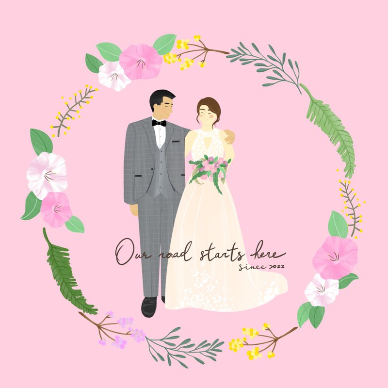 結婚書約/婚卡/喜帖/一卡多用 - 插畫/繪畫/寫字 - 紙 白色
