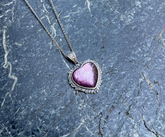 ラリマーハート ネックレス チェーンステンレス 留め具S925 ラリマーハート ネックレス チェーンステンレス 留め具S925