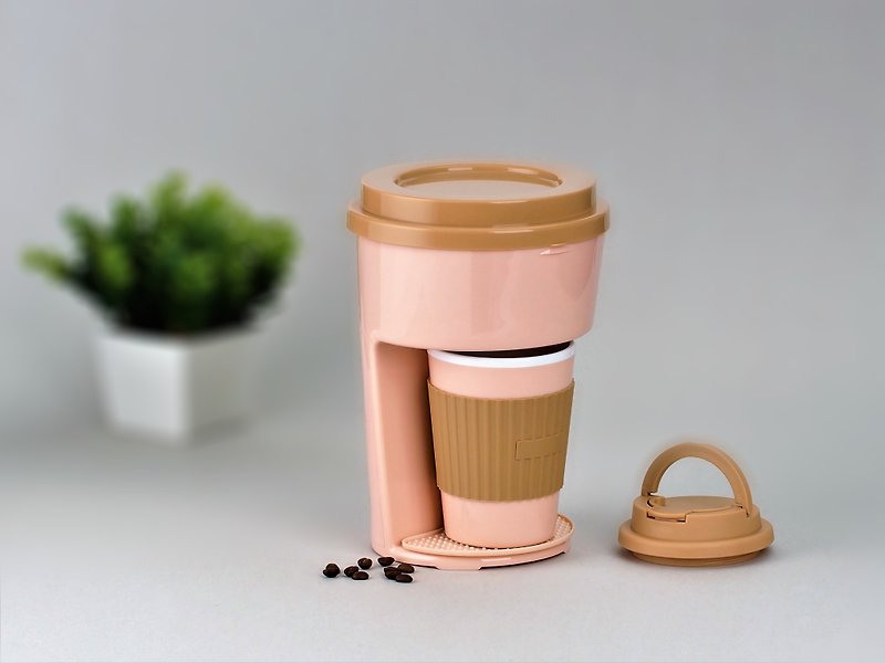 พลาสติก อื่นๆ สึชมพู - Minimalist One Cup Filter Coffee Maker Machine incl Travel PP Mug – Blush