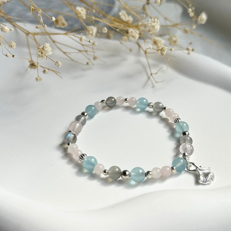 healing angel/labradorite rose quartz aquamarine/customized crystal bracelet - Bracelets - Crystal 