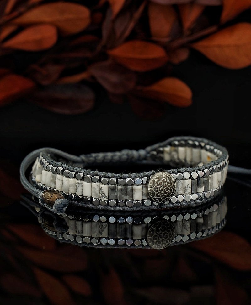 Handmade Howlite Bracelet - Bracelets - Semi-Precious Stones 