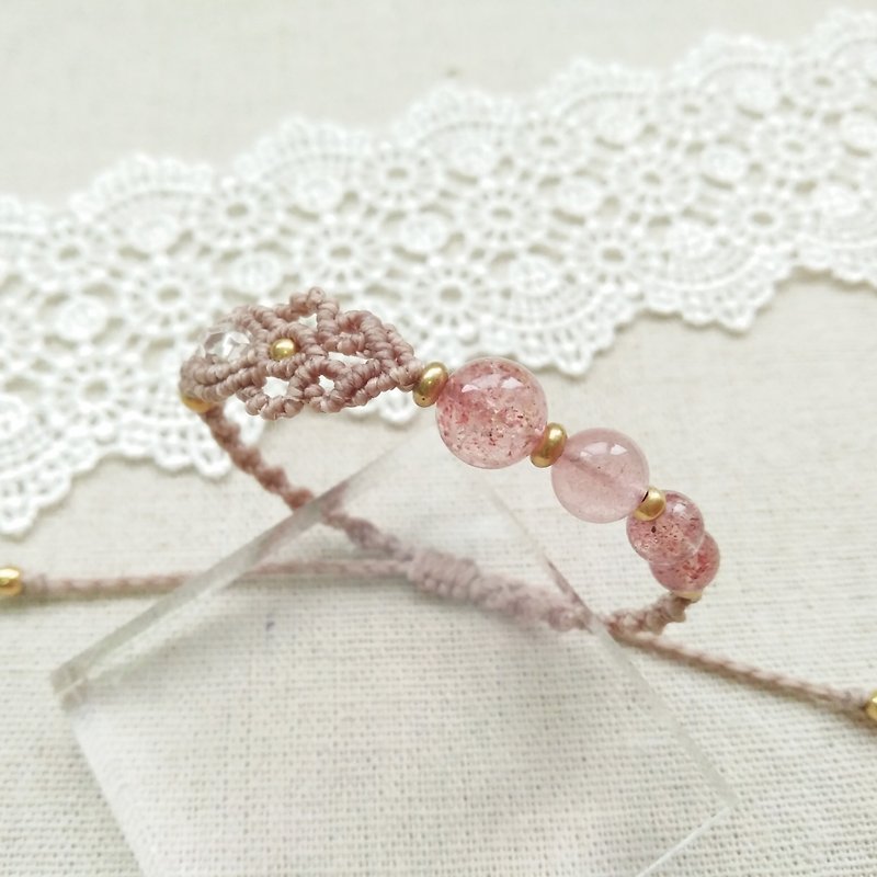 gallery. ripple. Strawberry Crystal X South American Brazilian Wax Bracelet - Bracelets - Crystal Pink