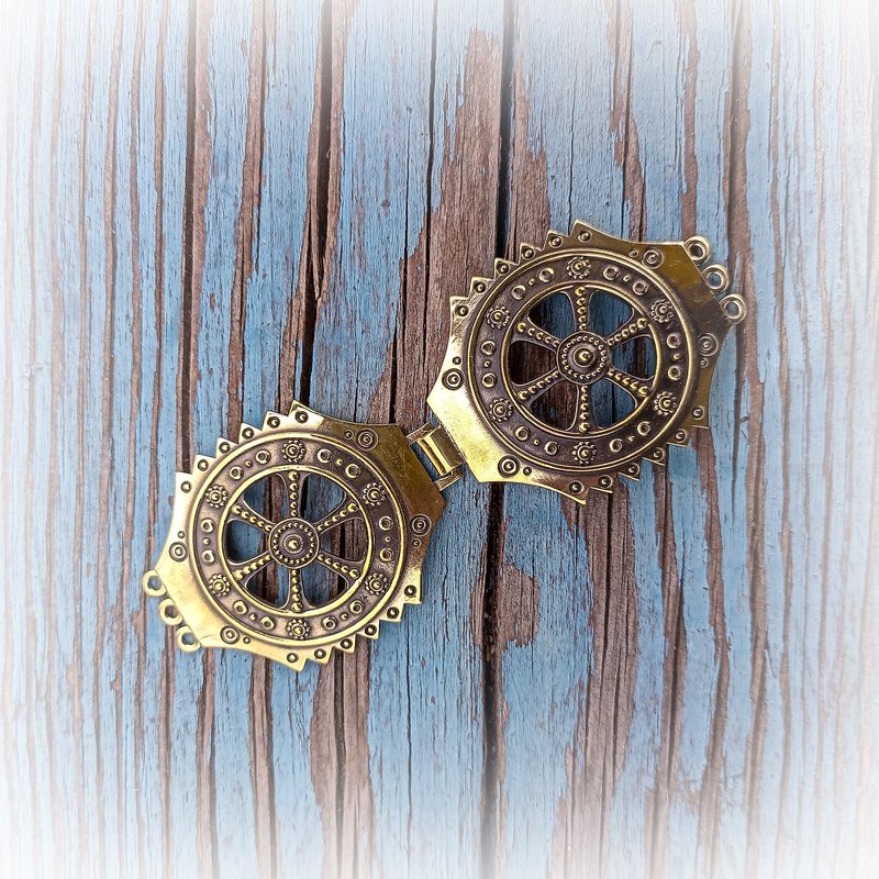 Hutsul chepragi clasp for necklace,multi Strand Hook lock for jewellery,Toggle - 項鍊 - 銅/黃銅 金色